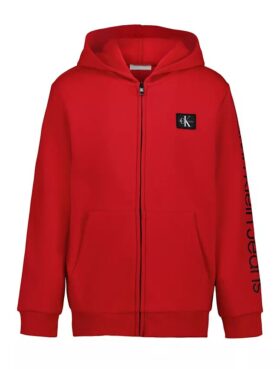 Sweat à capuche zippé avec patch Monologo pour garçons
