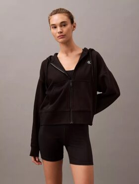 Sweat à capuche zippé en molleton avec Monogram