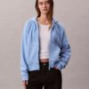 Sweat à capuche zippé en molleton avec Monogram