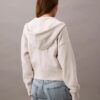 Sweat à capuche zippé en molleton avec Monogram