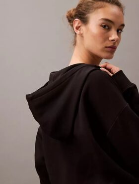 Sweat à capuche zippé en molleton avec Monogram