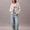 Sweat à capuche zippé en molleton avec Monogram