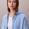 Sweat à capuche zippé en molleton avec Monogram