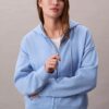 Sweat à capuche zippé en molleton avec Monogram