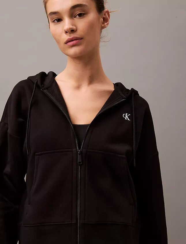 Sweat à capuche zippé en molleton avec Monogram Sweat à capuche zippé en molleton avec Monogram