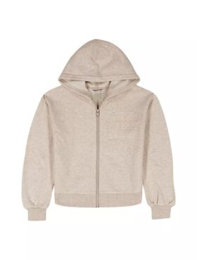 Sweat à capuche zippé en molleton pour filles