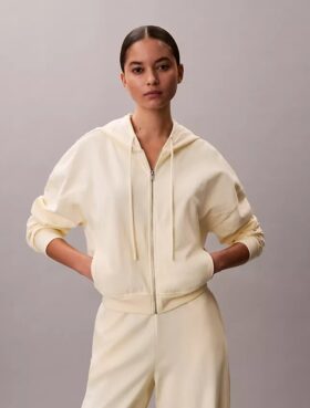Sweat à capuche zippé intégral en jersey de coton avec logo Sweat à capuche zippé intégral en jersey de coton avec logo