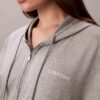 Sweat à capuche zippé intégral en jersey de coton avec logo Sweat à capuche zippé intégral en jersey de coton avec logo
