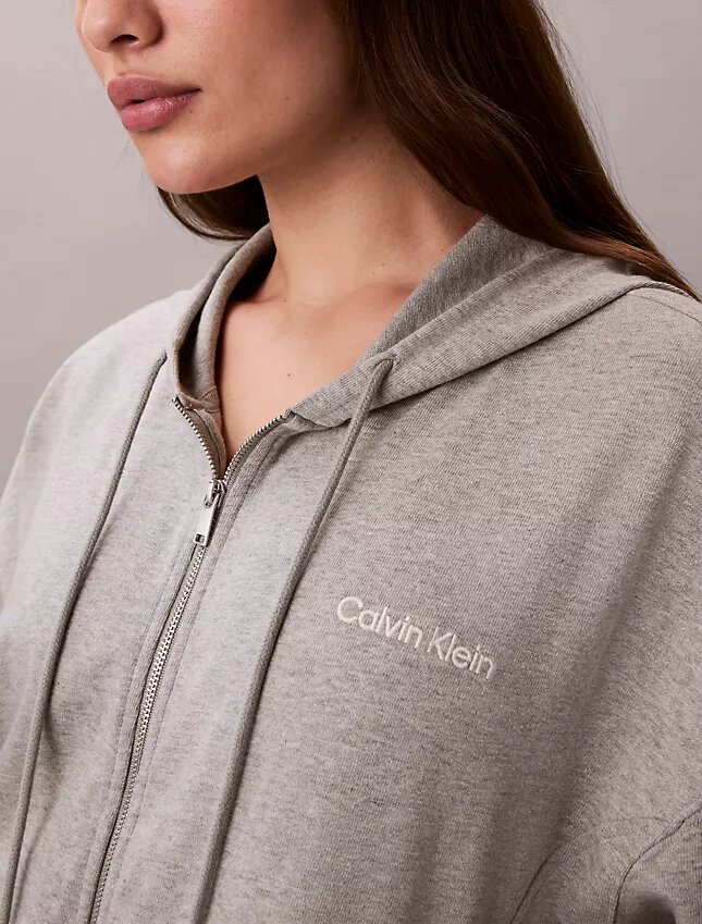 Sweat à capuche zippé intégral en jersey de coton avec logo Sweat à capuche zippé intégral en jersey de coton avec logo