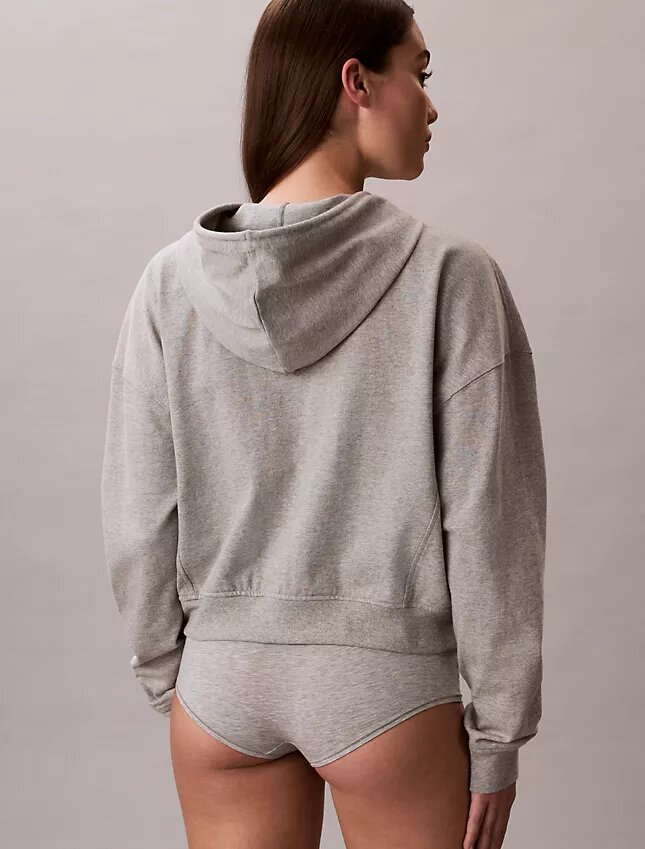 Sweat à capuche zippé intégral en jersey de coton avec logo Sweat à capuche zippé intégral en jersey de coton avec logo