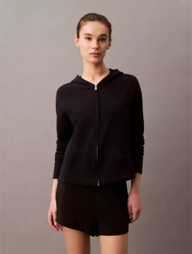 Sweat de nuit à capuche Icon en coton éponge avec fermeture éclair