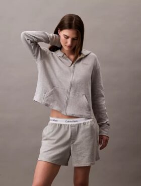 Sweat de nuit à capuche Icon en coton éponge avec fermeture éclair