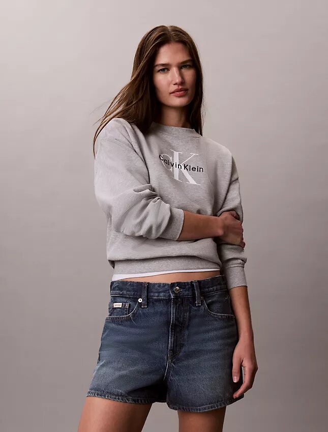 Sweat-shirt ample en molleton français Monologo Sweat-shirt ample en molleton français Monologo