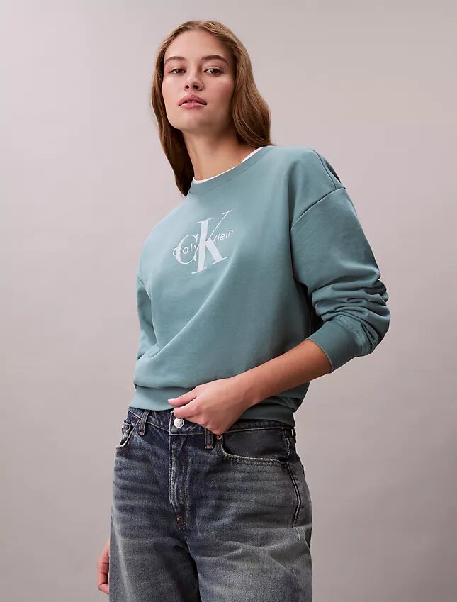 Sweat-shirt ample en molleton français Monologo Sweat-shirt ample en molleton français Monologo