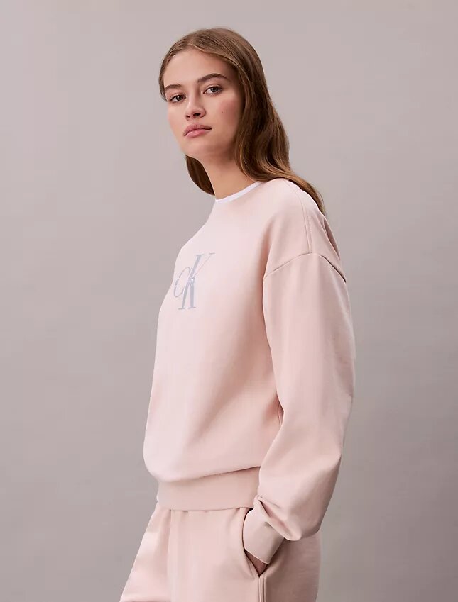 Sweat-shirt ample en molleton français Monologo Sweat-shirt ample en molleton français Monologo