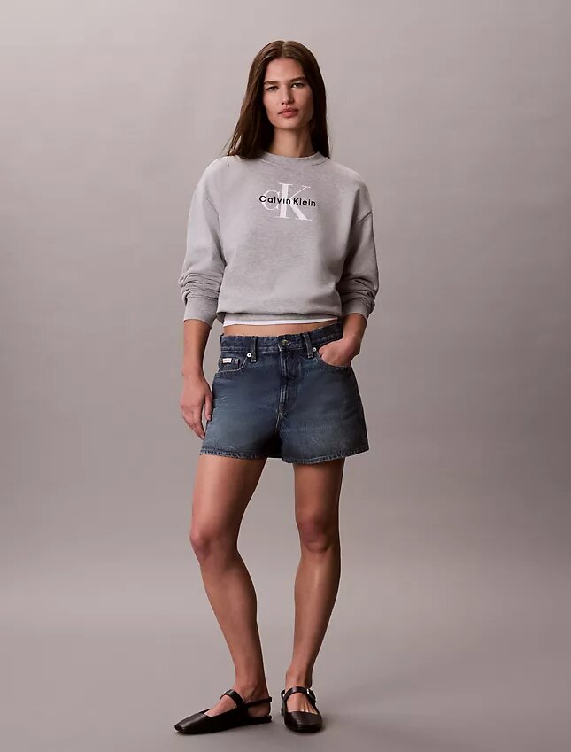 Sweat-shirt ample en molleton français Monologo Sweat-shirt ample en molleton français Monologo