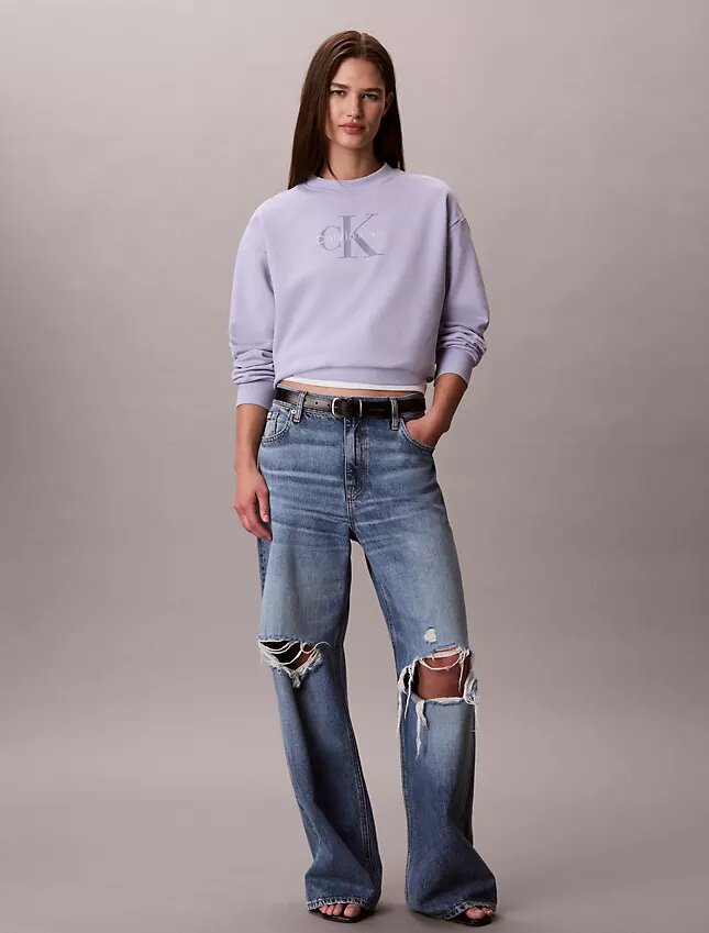 Sweat-shirt ample en molleton français Monologo Sweat-shirt ample en molleton français Monologo