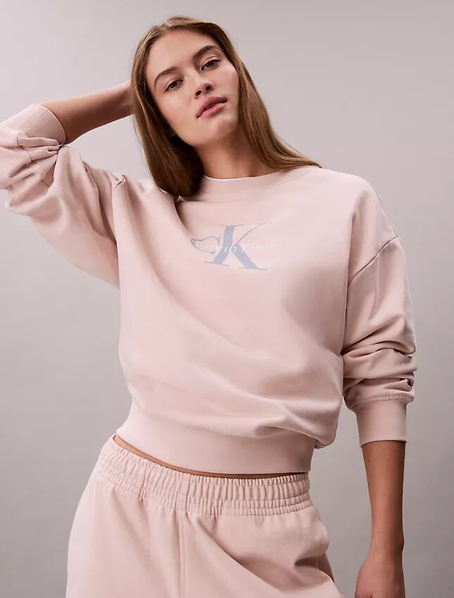 Sweat-shirt ample en molleton français Monologo Sweat-shirt ample en molleton français Monologo