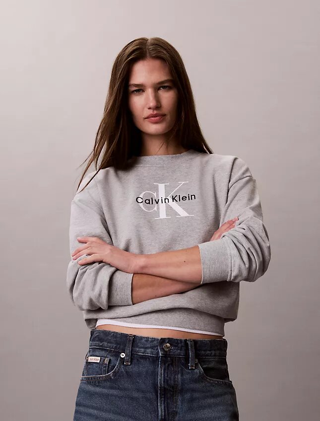 Sweat-shirt ample en molleton français Monologo Sweat-shirt ample en molleton français Monologo
