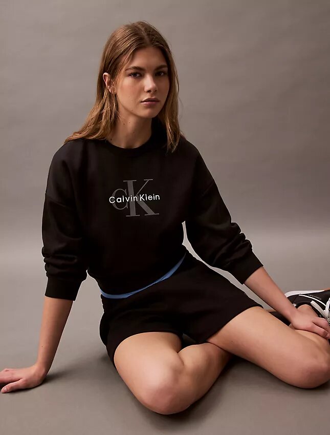 Sweat-shirt ample en molleton Monologo Sweat-shirt ample en molleton Monologo