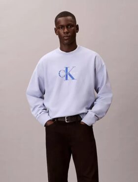 Sweat-shirt ample en tissu éponge haut de gamme avec logo Monogram Sweat-shirt ample en tissu éponge haut de gamme avec logo Monogram