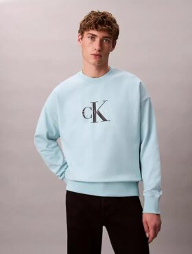 Sweat-shirt ample en tissu éponge haut de gamme avec logo Monogram Sweat-shirt ample en tissu éponge haut de gamme avec logo Monogram
