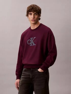 Sweat-shirt ample en tissu éponge haut de gamme Monologo Sweat-shirt ample en tissu éponge haut de gamme Monologo
