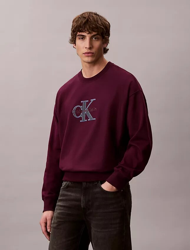 Sweat-shirt ample en tissu éponge haut de gamme Monologo Sweat-shirt ample en tissu éponge haut de gamme Monologo