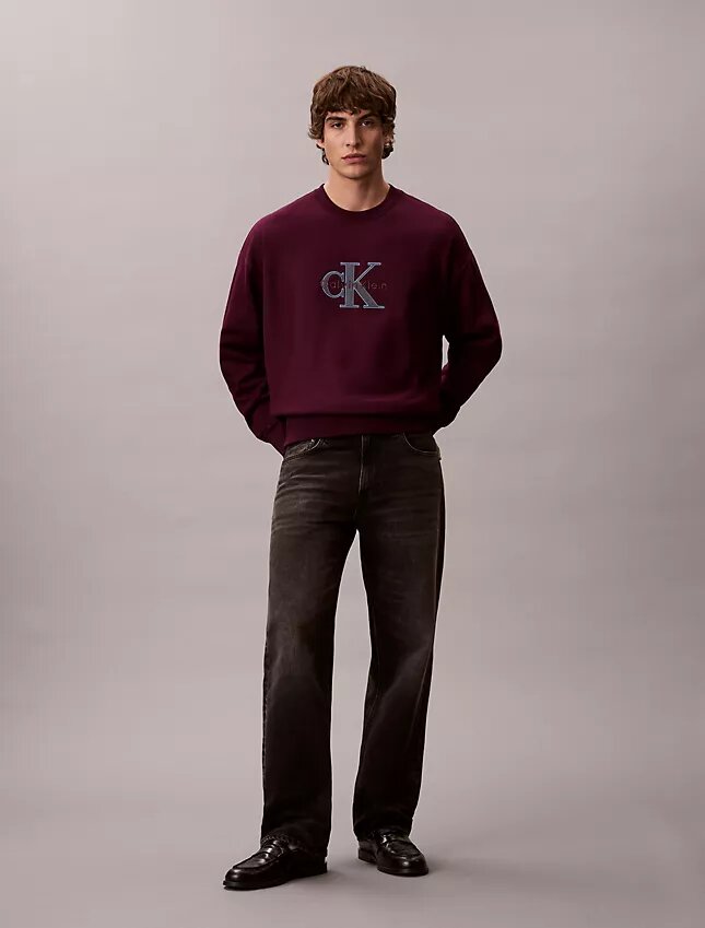 Sweat-shirt ample en tissu éponge haut de gamme Monologo Sweat-shirt ample en tissu éponge haut de gamme Monologo