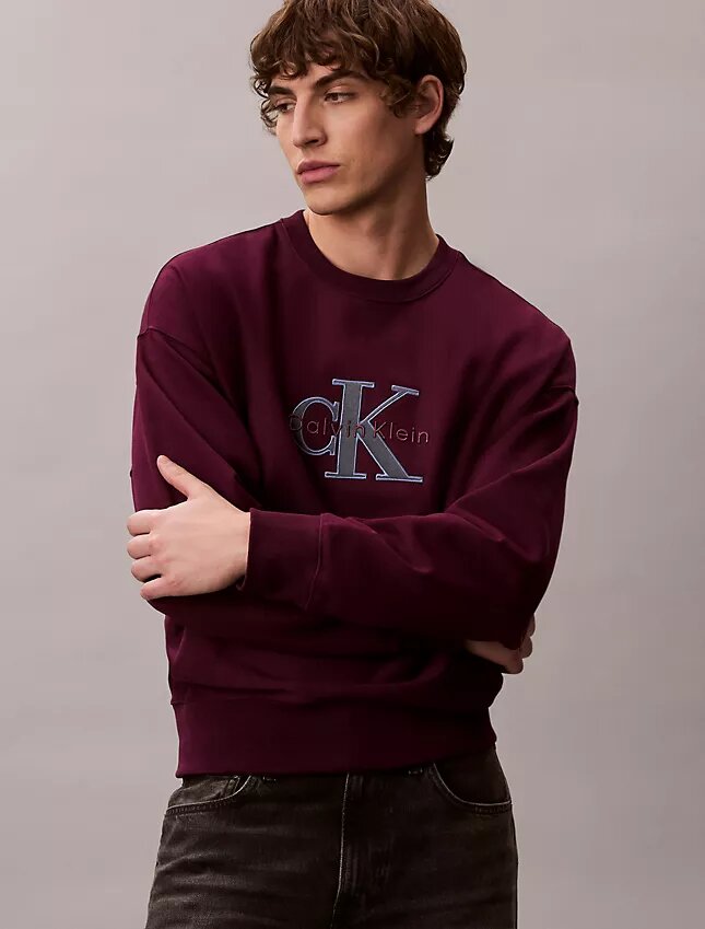 Sweat-shirt ample en tissu éponge haut de gamme Monologo Sweat-shirt ample en tissu éponge haut de gamme Monologo