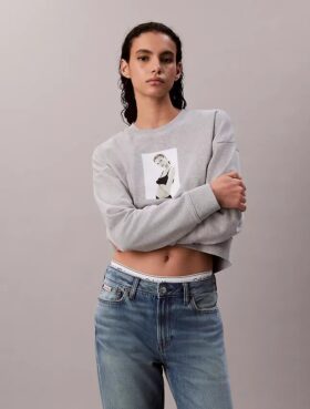 Sweat-shirt ample à motif graphique Kate Moss en tissu éponge