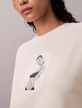 Sweat-shirt ample à motif graphique Kate Moss en tissu éponge