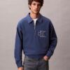 Sweat-shirt à col polo et fermeture à glissière quart de longueur avec logo Monogram Sweat-shirt à col polo et fermeture à glissière quart de longueur avec logo Monogram