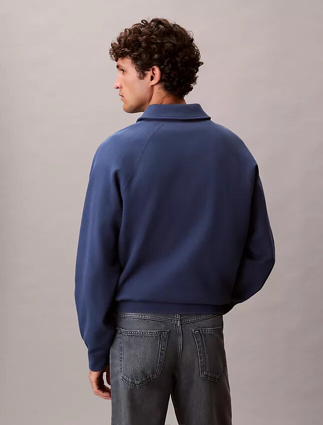 Sweat-shirt à col polo et fermeture à glissière quart de longueur avec logo Monogram Sweat-shirt à col polo et fermeture à glissière quart de longueur avec logo Monogram