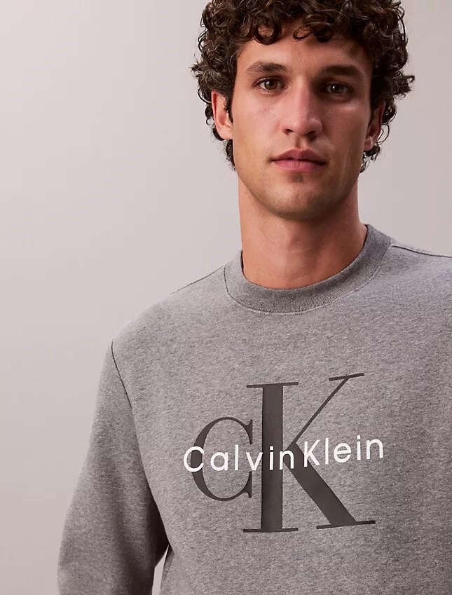 Sweat-shirt à col rond en molleton Monologo Sweat-shirt à col rond en molleton Monologo
