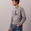 Sweat-shirt à col rond en molleton Monologo Sweat-shirt à col rond en molleton Monologo