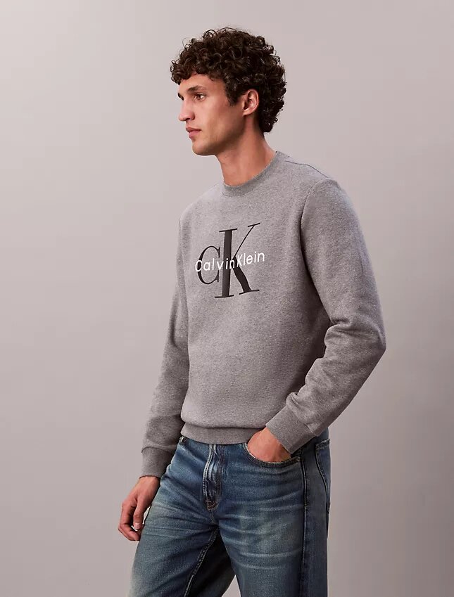Sweat-shirt à col rond en molleton Monologo Sweat-shirt à col rond en molleton Monologo