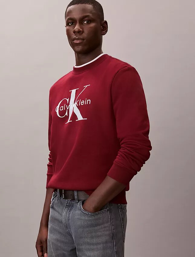 Sweat-shirt à col rond en molleton Monologo Sweat-shirt à col rond en molleton Monologo