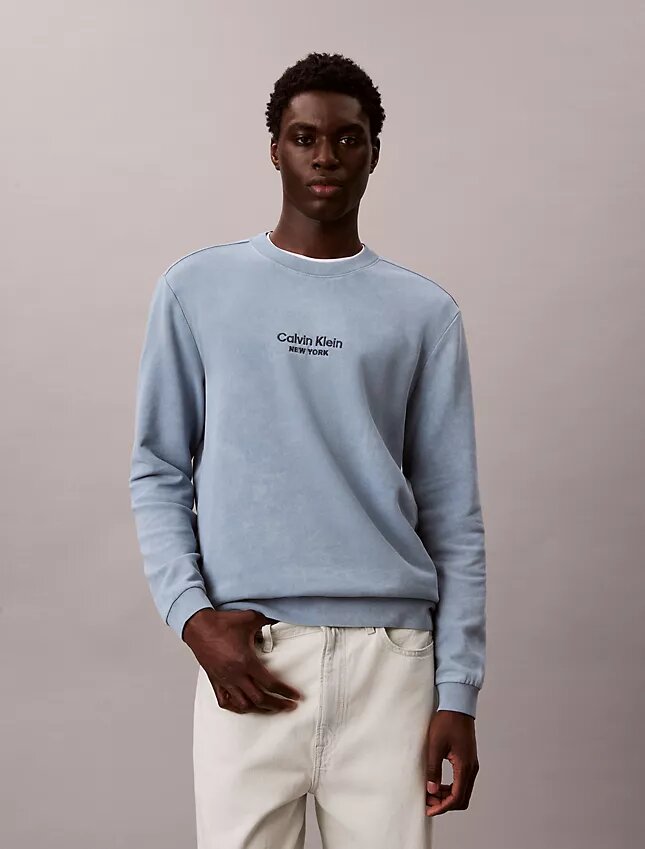 Sweat-shirt à col rond en tissu éponge avec logo Sweat-shirt à col rond en tissu éponge avec logo