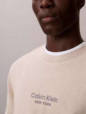 Sweat-shirt à col rond en tissu éponge avec logo