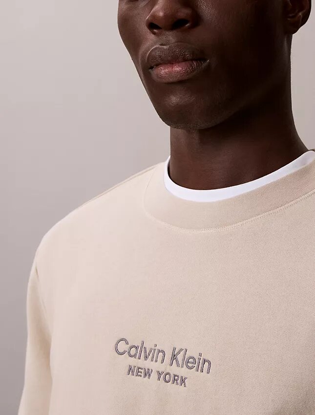 Sweat-shirt à col rond en tissu éponge avec logo Sweat-shirt à col rond en tissu éponge avec logo
