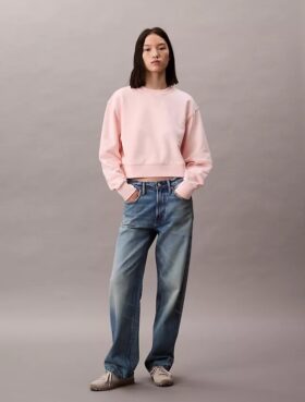 Sweat-shirt court décontracté en molleton français