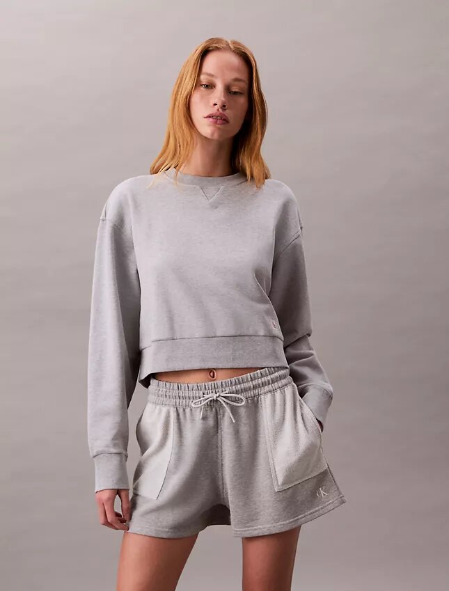 Sweat-shirt court décontracté en molleton français Sweat-shirt court décontracté en molleton français
