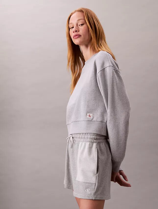 Sweat-shirt court décontracté en molleton français Sweat-shirt court décontracté en molleton français