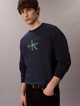 Sweat-shirt décontracté en tissu éponge haut de gamme avec logo Monogram