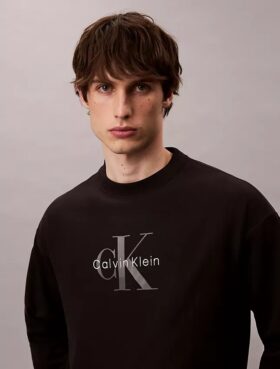 Sweat-shirt décontracté en tissu éponge haut de gamme avec logo Monogram