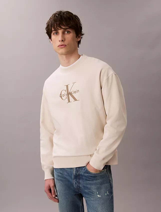 Sweat-shirt décontracté en tissu éponge haut de gamme avec logo Monogram Sweat-shirt décontracté en tissu éponge haut de gamme avec logo Monogram