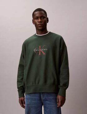 Sweat-shirt décontracté en tissu éponge haut de gamme avec logo Monogram