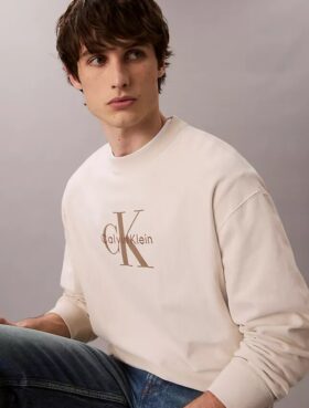 Sweat-shirt décontracté en tissu éponge haut de gamme avec logo Monogram