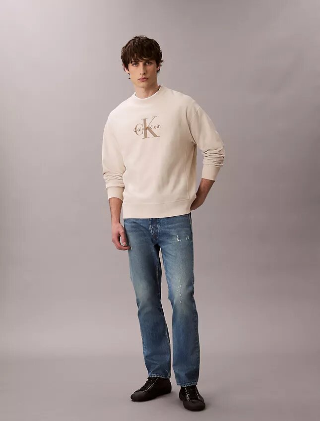 Sweat-shirt décontracté en tissu éponge haut de gamme avec logo Monogram Sweat-shirt décontracté en tissu éponge haut de gamme avec logo Monogram